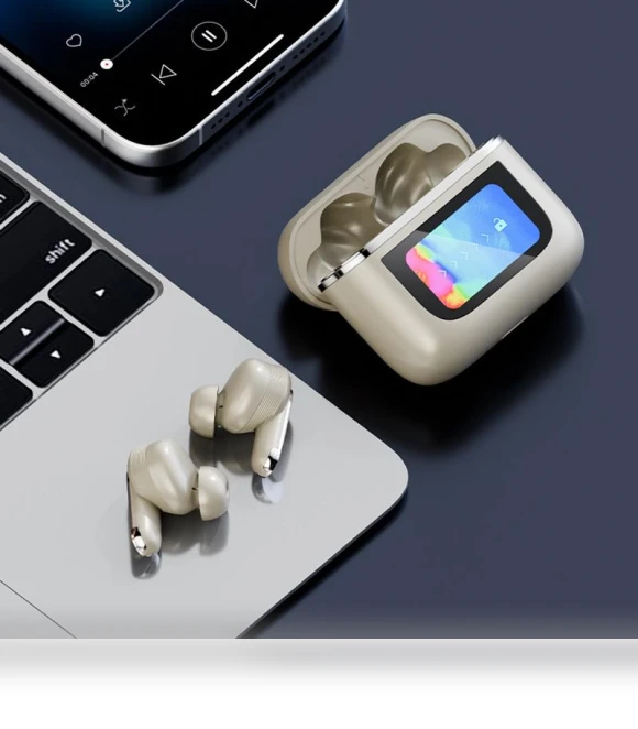 Wireless Earbuds with Color LED Display — In-Ear Headphones, Plus-size underwear Home