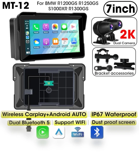 7-inch 2K DVR Motorcycle GPS Navigation System — Navigation & GPS Accessories, Auto Accessories Home