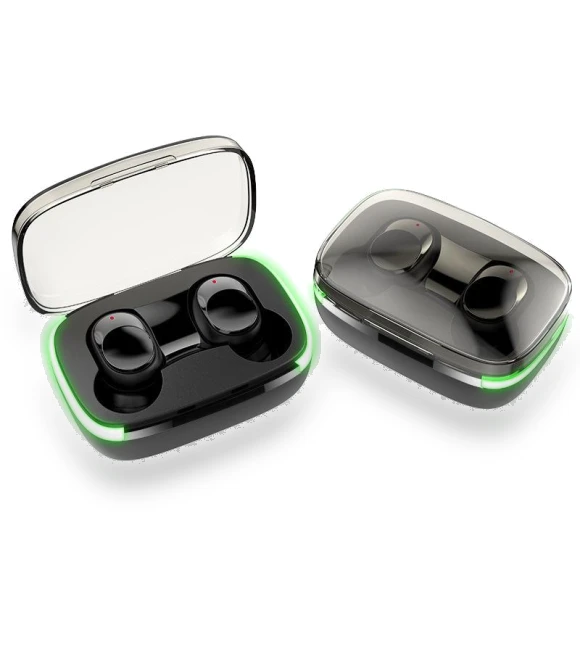 Bluetooth Earbuds with LED Lighting — In-Ear Headphones, QUEED