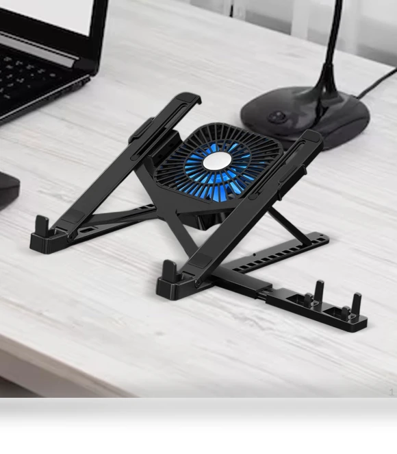 Ergonomic laptop stand with silent cooling fan — Cooling Pads & Fans, Hobbies mall
