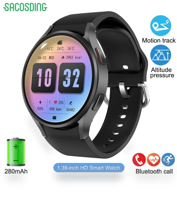 HD Smart Watch with Bluetooth Calls and Wireless Charging — Smartwatches, SACOSDING