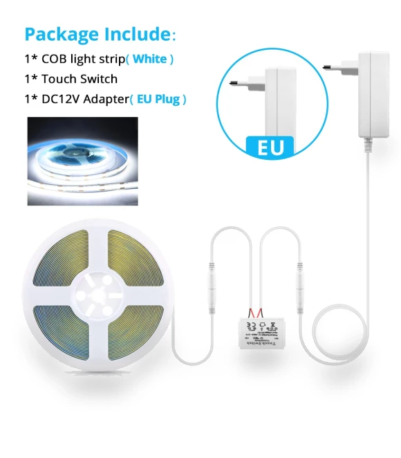 Touch Sensor with Adjustable Brightness COB LED Strip — LED Strips, Marathon