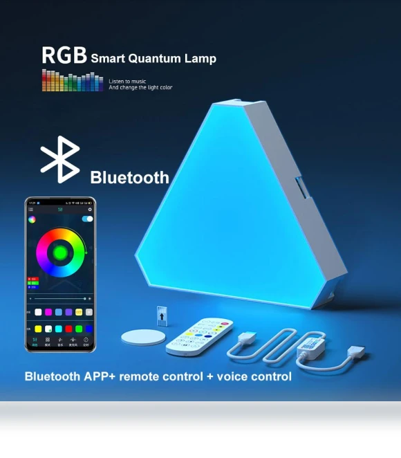 Triangular LED Quantum Lamp RGB Wall Light — Creative Lighting Solutions, Build My Home