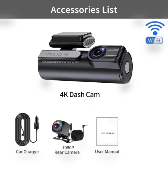 UHD 4K+1080P Dual Lens Car Recorder — Dashboard Cameras, Simplistic Living Home