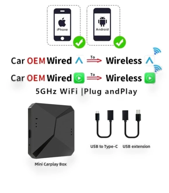 Wireless CarPlay Android Auto Adapter — Phone Accessories, Happy Home Mall