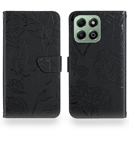 Skin Feel Butterfly Embossed Flip Leather Phone Case — Basic Cases, Honor