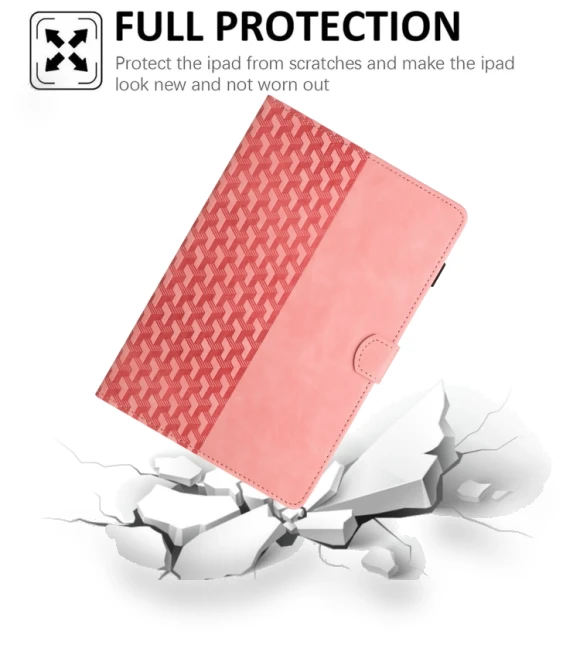 Building Blocks Embossed Leather Smart Tablet Case for iPad 10th Gen 10.9 2022 — Keyboard Cases