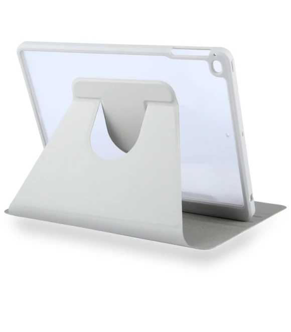 Acrylic TPU 3-folding Rotating Smart Tablet Leather Case with Pen Slot — Keyboard Cases, GEBEI