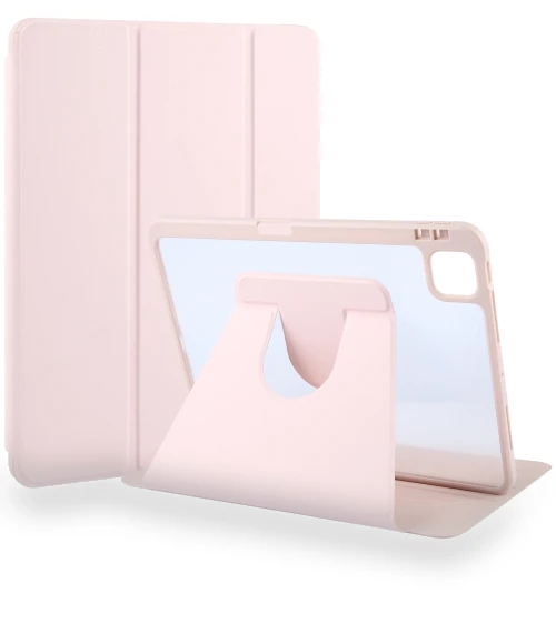 Acrylic TPU 3-folding Rotating Smart Tablet Leather Case with Pen Slot for iPad Air 13 2024 — Keyboard Cases, GEBEI