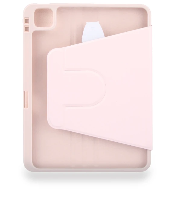 Acrylic TPU 3-folding Rotating Smart Tablet Leather Case with Pen Slot for iPad Air 13 2024 — Keyboard Cases, GEBEI
