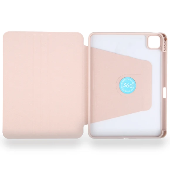 Acrylic TPU 3-folding Rotating Smart Tablet Leather Case with Pen Slot for iPad Air 13 2024 — Keyboard Cases, GEBEI