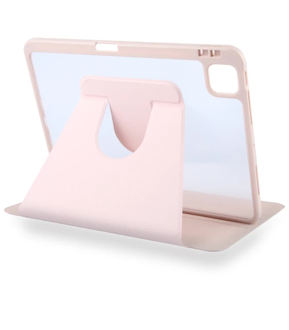Acrylic TPU 3-folding Rotating Smart Tablet Leather Case with Pen Slot for iPad Air 13 2024 — Keyboard Cases, GEBEI