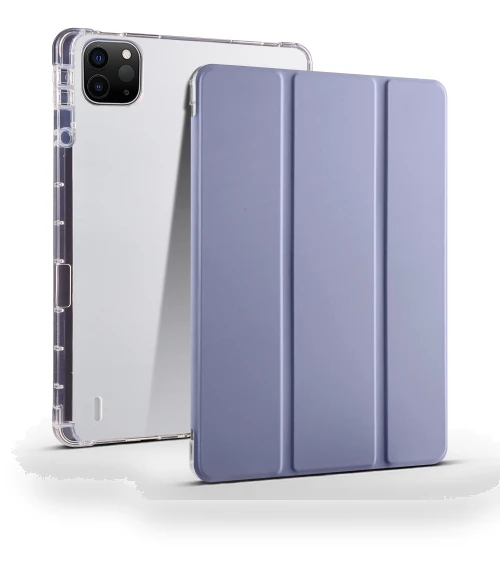 3-fold Clear TPU Smart Leather Tablet Case with Pen Slot for iPad Air 13 2024 — Keyboard Cases