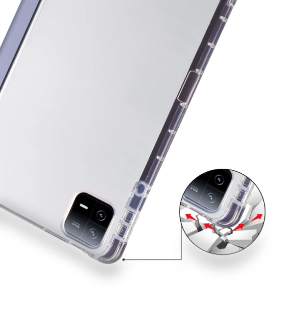 3-fold Clear TPU Smart Leather Tablet Case with Pen Slot for iPad Air 13 2024 — Keyboard Cases