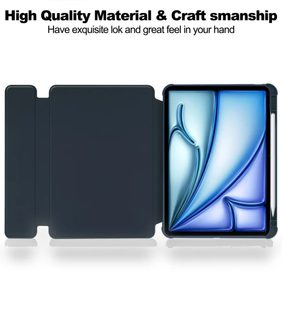 Transparent Rotation Smart Leather Tablet Case with Keyboard for iPad Air 13 2024 — Keyboard Cases
