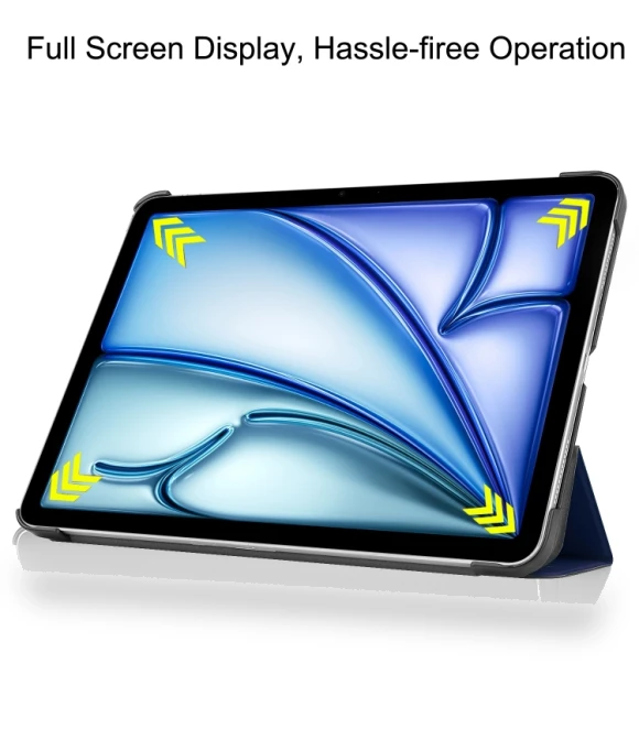 3-Fold Holder Smart Leather Tablet Case for iPad Air 13 2024 — Protective Cases, Custer