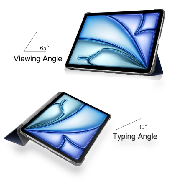 3-Fold Holder Smart Leather Tablet Case for iPad Air 13 2024 — Protective Cases, Custer