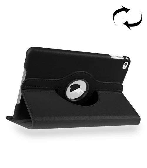 360 Degree Rotating Smart Leather Case with Holder for iPad mini 4 / mini 5 — Protective Cases, Litchi Texture