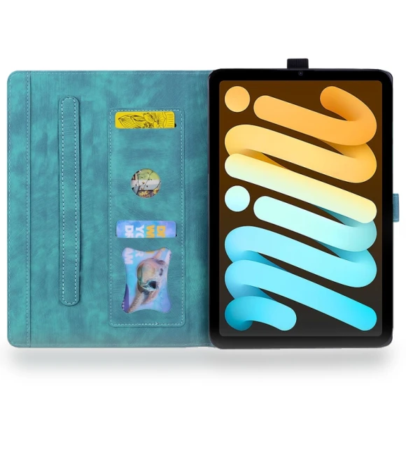 Cartoon Sakura Cat Embossed Smart Leather Tablet Case for iPad mini 6 / mini 2024 — Keyboard Cases