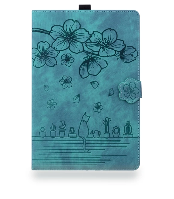 Cartoon Sakura Cat Embossed Smart Leather Tablet Case for iPad Pro 11 2024 — Keyboard Cases