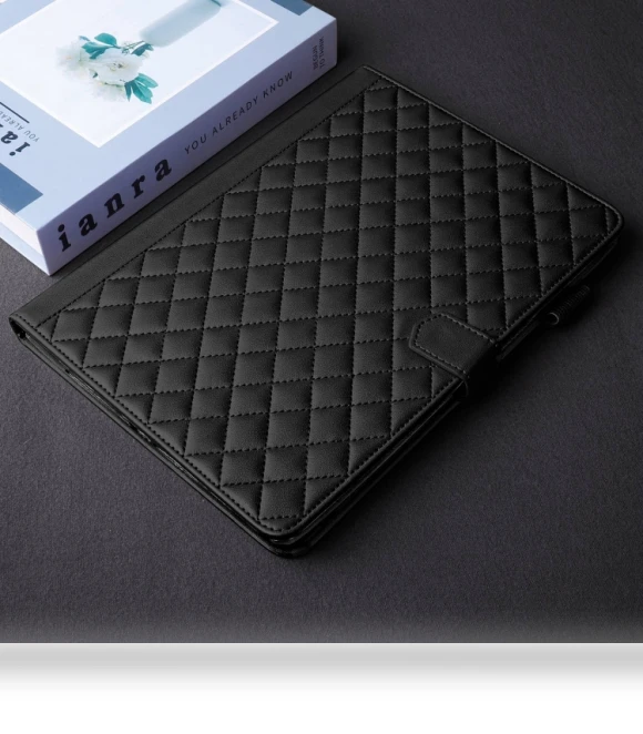 Rhombus Lattice Leather Smart Tablet Case for iPad Pro 11 2024 — Keyboard Cases