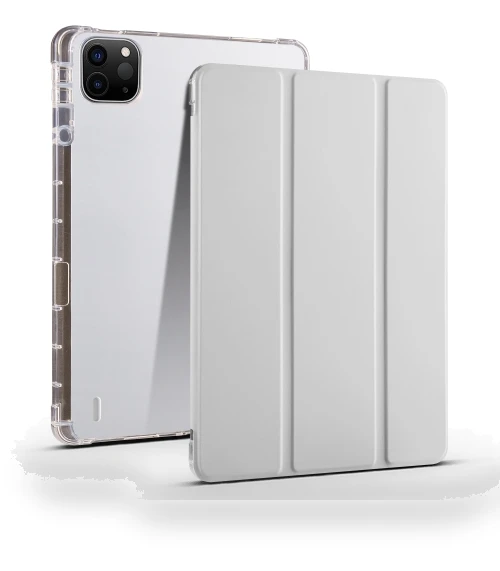 3-fold Clear TPU Smart Leather Tablet Case for iPad Pro 11 2024 with Pen Slot — Cases