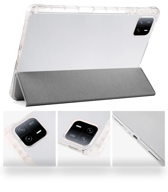 3-fold Clear TPU Smart Leather Tablet Case for iPad Pro 11 2024 with Pen Slot — Cases
