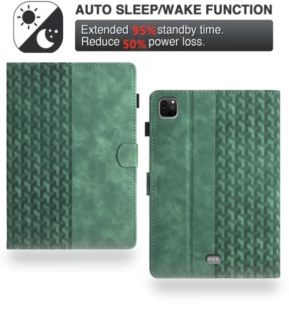 Building Blocks Embossed Leather Smart Tablet Case for iPad Pro 11 2024 — Keyboard Cases