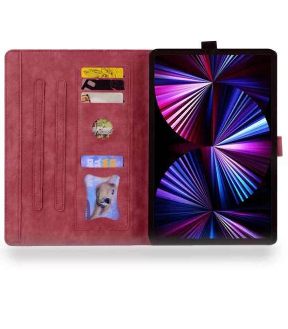Cartoon Sakura Cat Embossed Smart Leather Tablet Case for iPad Pro 12.9 — Keyboard Cases
