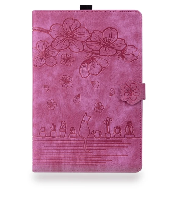 Cartoon Sakura Cat Embossed Smart Leather Tablet Case for iPad Pro 13 2024 — Keyboard Cases