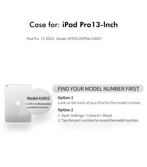 360 Rotation TPU Leather Smart Tablet Case for iPad Pro 13 2024 — Keyboard Cases, ENKAY