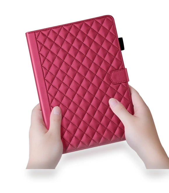 Rhombus Lattice Leather Smart Tablet Case for iPad Pro 13 2024 — Keyboard Cases