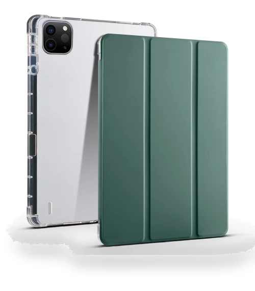 3-fold Clear TPU Smart Leather Tablet Case with Pen Slot for iPad Pro 13 2024 — Keyboard Cases
