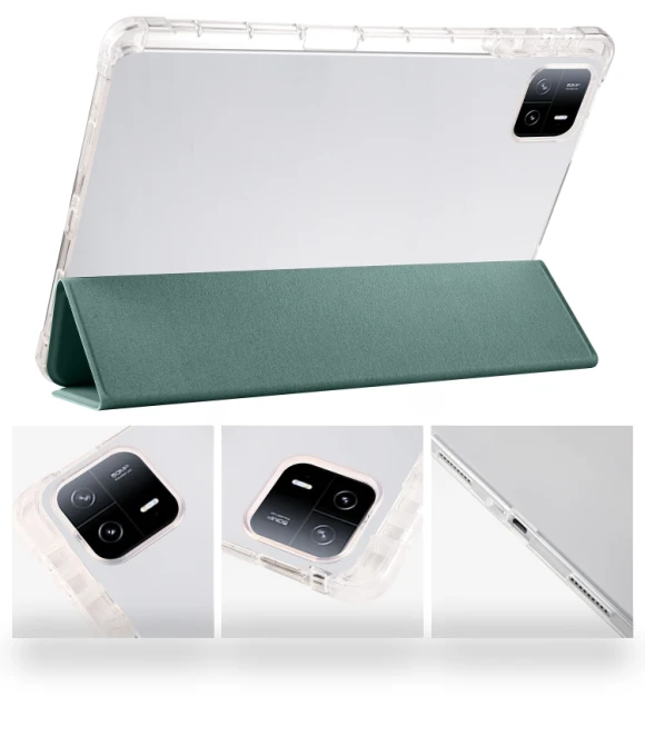 3-fold Clear TPU Smart Leather Tablet Case with Pen Slot for iPad Pro 13 2024 — Keyboard Cases