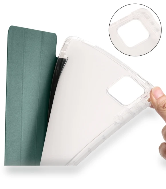3-fold Clear TPU Smart Leather Tablet Case with Pen Slot for iPad Pro 13 2024 — Keyboard Cases