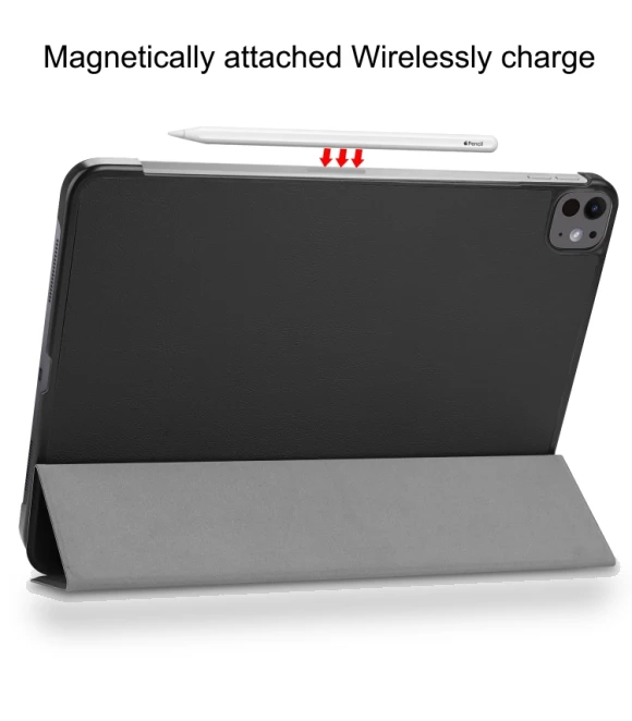 3-Fold Holder Smart Leather Tablet Case for iPad Pro 13 2024 — Cases, Custer