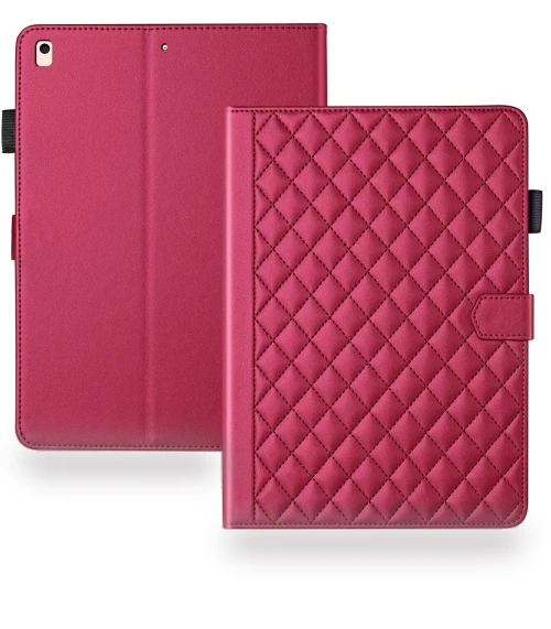 Rhombus Lattice Leather Smart Tablet Case for iPad Air/Air 2/9.7 2017/2018 — Keyboard Cases