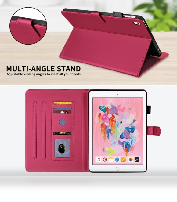 Rhombus Lattice Leather Smart Tablet Case for iPad Air/Air 2/9.7 2017/2018 — Keyboard Cases