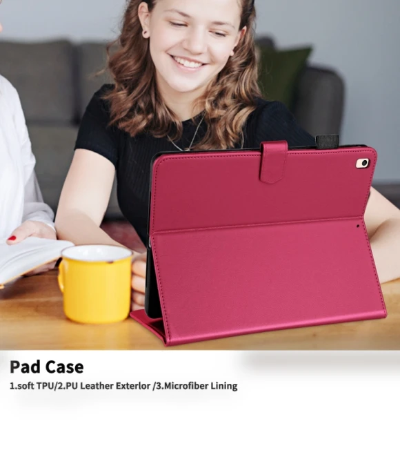 Rhombus Lattice Leather Smart Tablet Case for iPad Air/Air 2/9.7 2017/2018 — Keyboard Cases