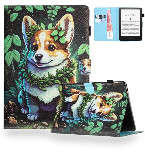 Colored Drawing Stitching Leather Smart Case for Kindle Paperwhite 12th Gen 2024 — Protective Cases, Amazon