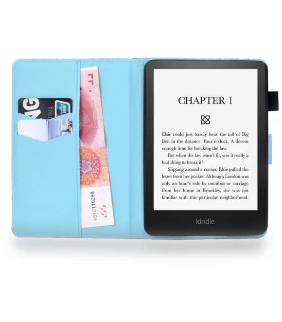 Colored Drawing Stitching Leather Smart Case for Kindle Paperwhite 12th Gen 2024 — Protective Cases, Amazon