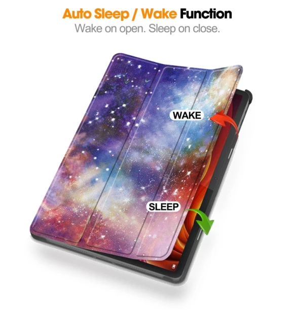 3-Fold Holder Leather Smart Tablet Case for Lenovo Tab K11 Plus — Keyboard Cases, Lenovo