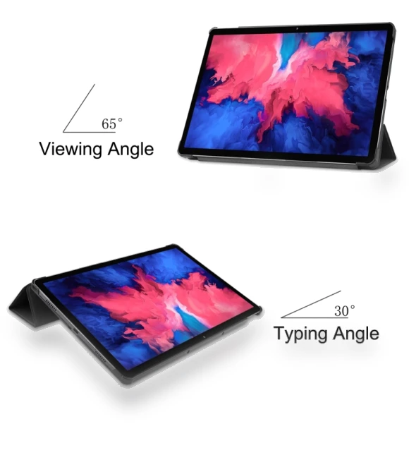 Three-folding Smart Leather Tablet Case for Lenovo Tab P11 — Keyboard Cases, Lenovo