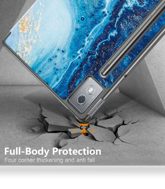 3-folding Leather Smart Tablet Case for Lenovo Tab P12 12.7 — Keyboard Cases, Lenovo