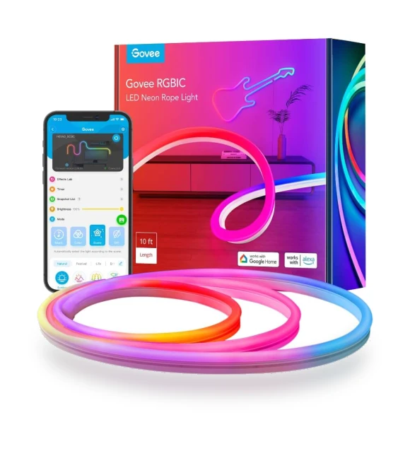 Neon LED Strip Light, 3m, RGBIC, Bendable Rope Light — LED Strips, Govee