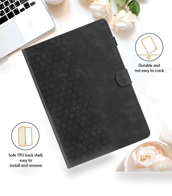 Honeycomb Embossed Leather Smart Tablet Case for Samsung Galaxy Tab A 10.1 2016 — Keyboard Cases, Samsung