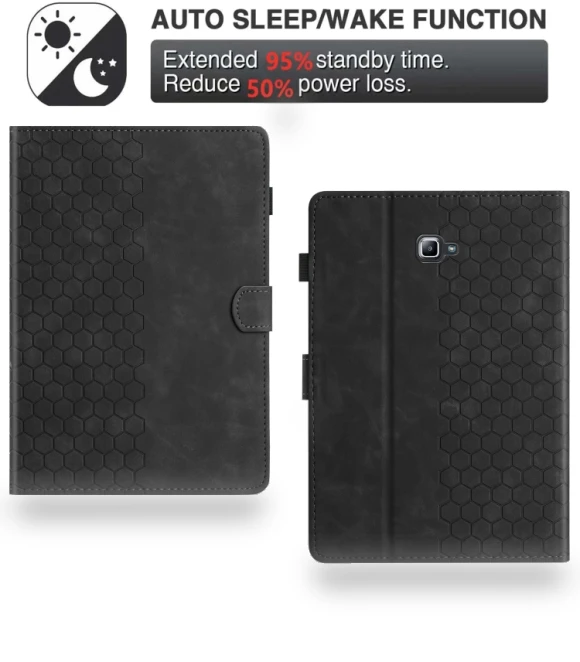 Honeycomb Embossed Leather Smart Tablet Case for Samsung Galaxy Tab A 10.1 2016 — Keyboard Cases, Samsung