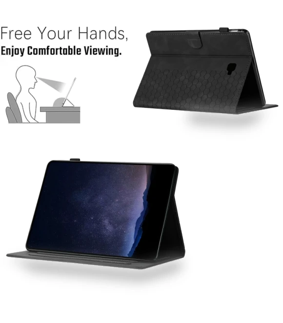 Honeycomb Embossed Leather Smart Tablet Case for Samsung Galaxy Tab A 10.1 2016 — Keyboard Cases, Samsung