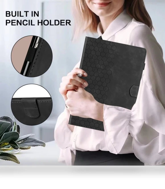 Honeycomb Embossed Leather Smart Tablet Case for Samsung Galaxy Tab A 10.1 2016 — Keyboard Cases, Samsung
