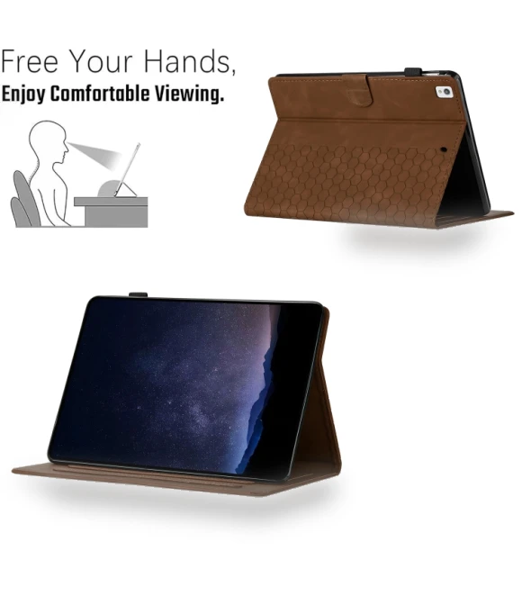 Honeycomb Embossed Leather Smart Tablet Case for Samsung Galaxy Tab A7 2020 — Keyboard Cases, Samsung